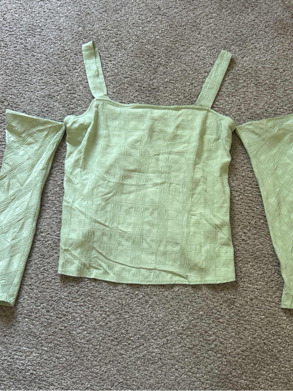 Women’s Light Green Off-Shoulder Sleeve Top
